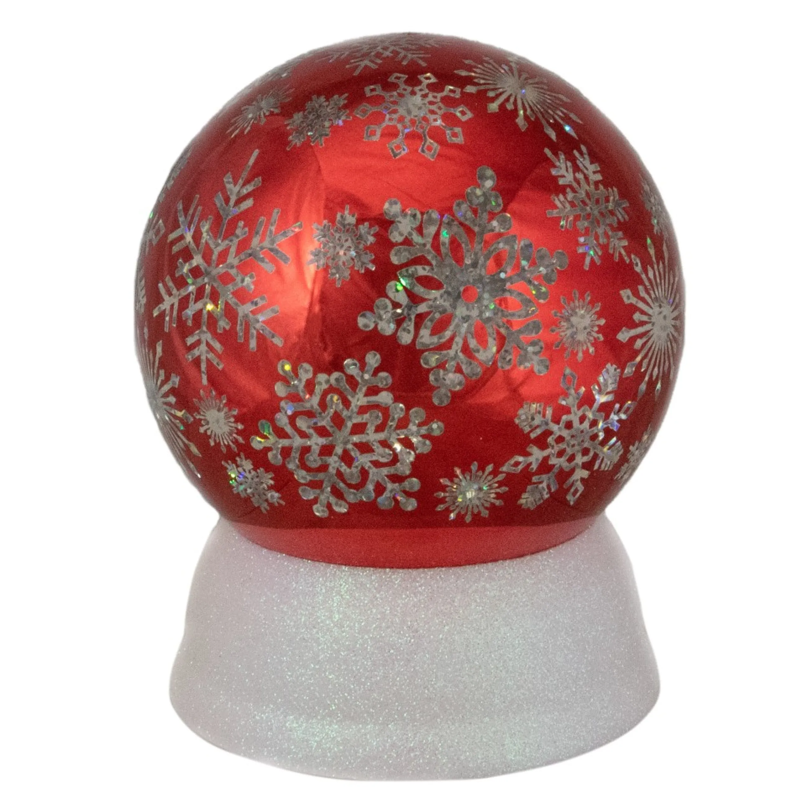 Snow Globes*Northlight 6.5" Led Lighted Shiny Red Snowflake Water Globe Tabletop Decoration