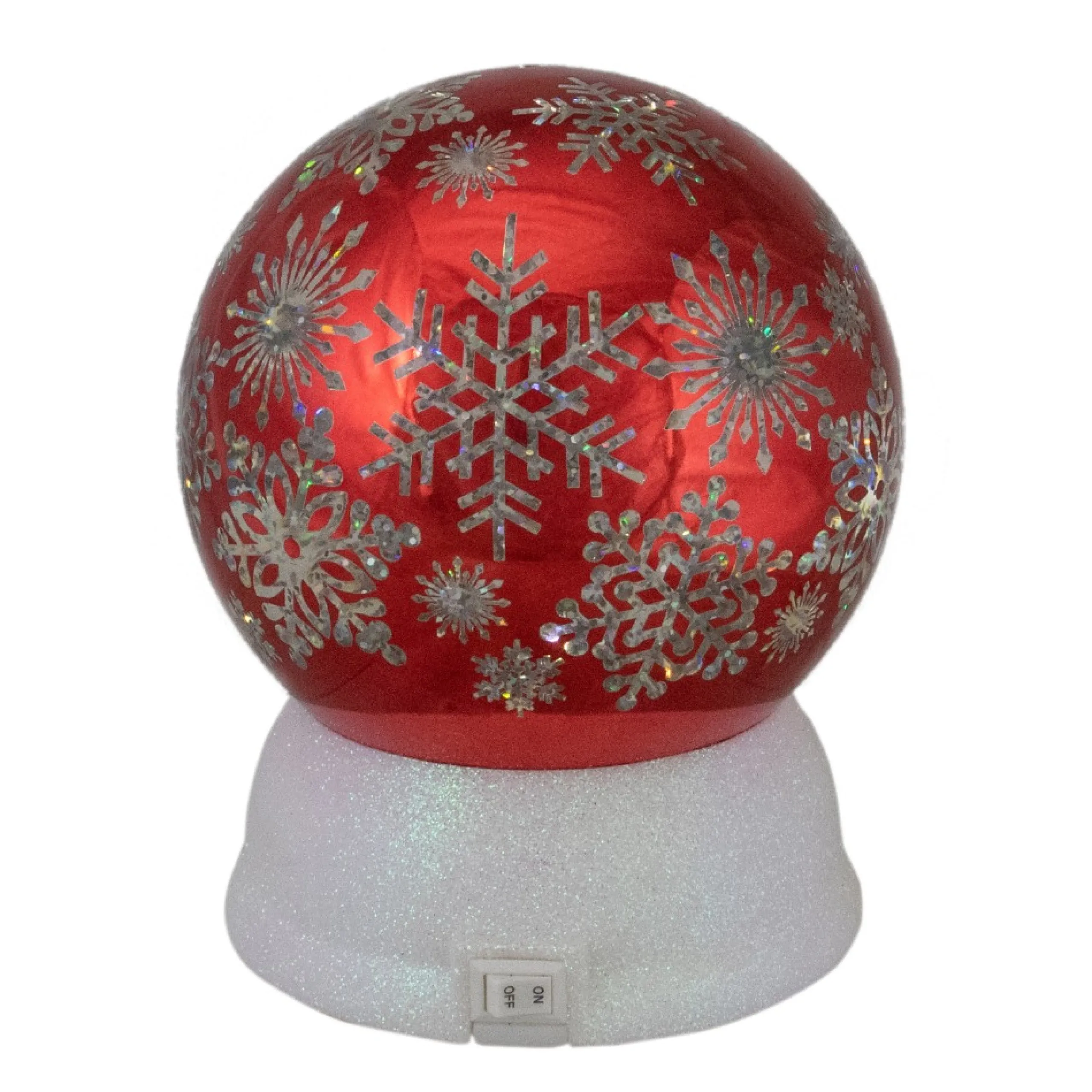 Snow Globes*Northlight 6.5" Led Lighted Shiny Red Snowflake Water Globe Tabletop Decoration
