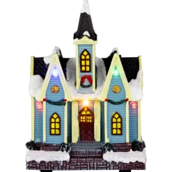 Christmas Villages*Northlight 6" Led Lighted Snowy Church Christmas Village Display Piece