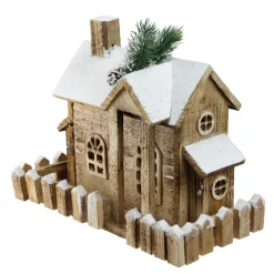 Table Top Pieces*Northlight 12" Led Lighted Snowy Rustic Cabin Christmas Decoration