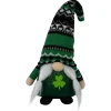 Northlight 11.5" Led Lighted St. Patrick's Day Girl Gnome With Knitted Irish Fair Isle Hat