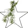 Northlight 11" Led Lighted Star With Rosemary Sprig Christmas Decoration, Warm White Lights