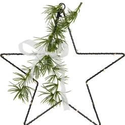 Northlight 11" Led Lighted Star With Rosemary Sprig Christmas Decoration, Warm White Lights