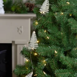 Northlight 6.5' Led Lighted White Mini Sisal Tree Christmas Garland - Warm White Lights