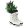 Floral*Northlight 12" Led Lighted White Skates With Floral Arrangement Christmas Decoration