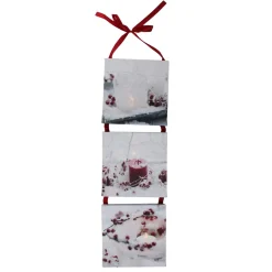 Wall & Door Decorations*Northlight 15.5" Led Lighted Winter Frost Berry And Candle Christmas Wall Art Decoration