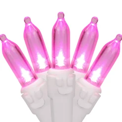 Northlight 50 Led Pink Mini Christmas Lights - 16.25 Ft White Wire