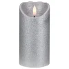 Candles & Holders*Northlight 6" Led Silver Glitter Flameless Christmas Decor Candle