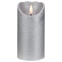 Candles & Holders*Northlight 6" Led Silver Glitter Flameless Christmas Decor Candle