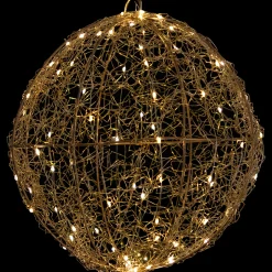 Northlight 12" Led Twinkle Lighted Gold Wire Ball Outdoor Christmas Decoration