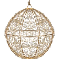 Northlight 12" Led Twinkle Lighted Gold Wire Ball Outdoor Christmas Decoration