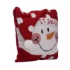 Pillows & Throws*Glitzhome 14" Let It Snow Hand Hooked Snowman Christmas Throw Pillow