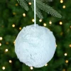 Northlight Balls>4" Light Green Faux Fur Plush Ball Christmas Ornament