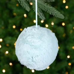 Northlight Balls>4" Light Green Faux Fur Plush Ball Christmas Ornament