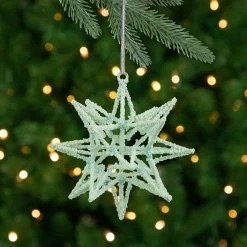 Northlight Stars>6.75" Light Green Starburst Christmas Ornament