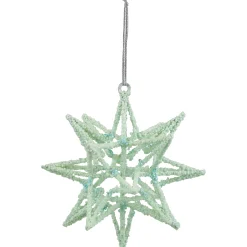 Northlight Stars>6.75" Light Green Starburst Christmas Ornament
