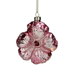 Northlight Garden & Floral>3.5" Light Pink Glass Flower Christmas Ornament