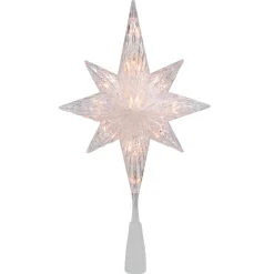 Star Tree Toppers*Northlight 11" Lighted 8 Point Bethlehem Star Christmas Tree Topper - Clear Lights , Green Wire