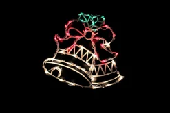 Window Decorations*Northlight 15" Lighted Bells With Bow Christmas Window Silhouette Decoration