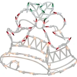 Window Decorations*Northlight 15" Lighted Bells With Bow Christmas Window Silhouette Decoration