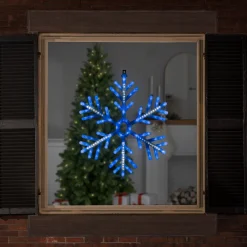 Northlight 25" Lighted Blue And White Snowflake Christmas Decoration