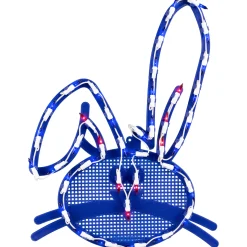 Northlight 17" Lighted Blue Easter Bunny Head Window Silhouette