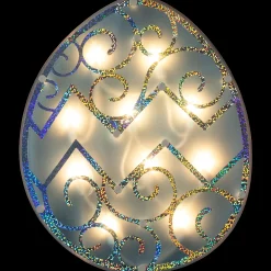 Northlight 12" Lighted Blue Easter Egg Window Silhouette Decoration