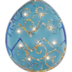Northlight 12" Lighted Blue Easter Egg Window Silhouette Decoration