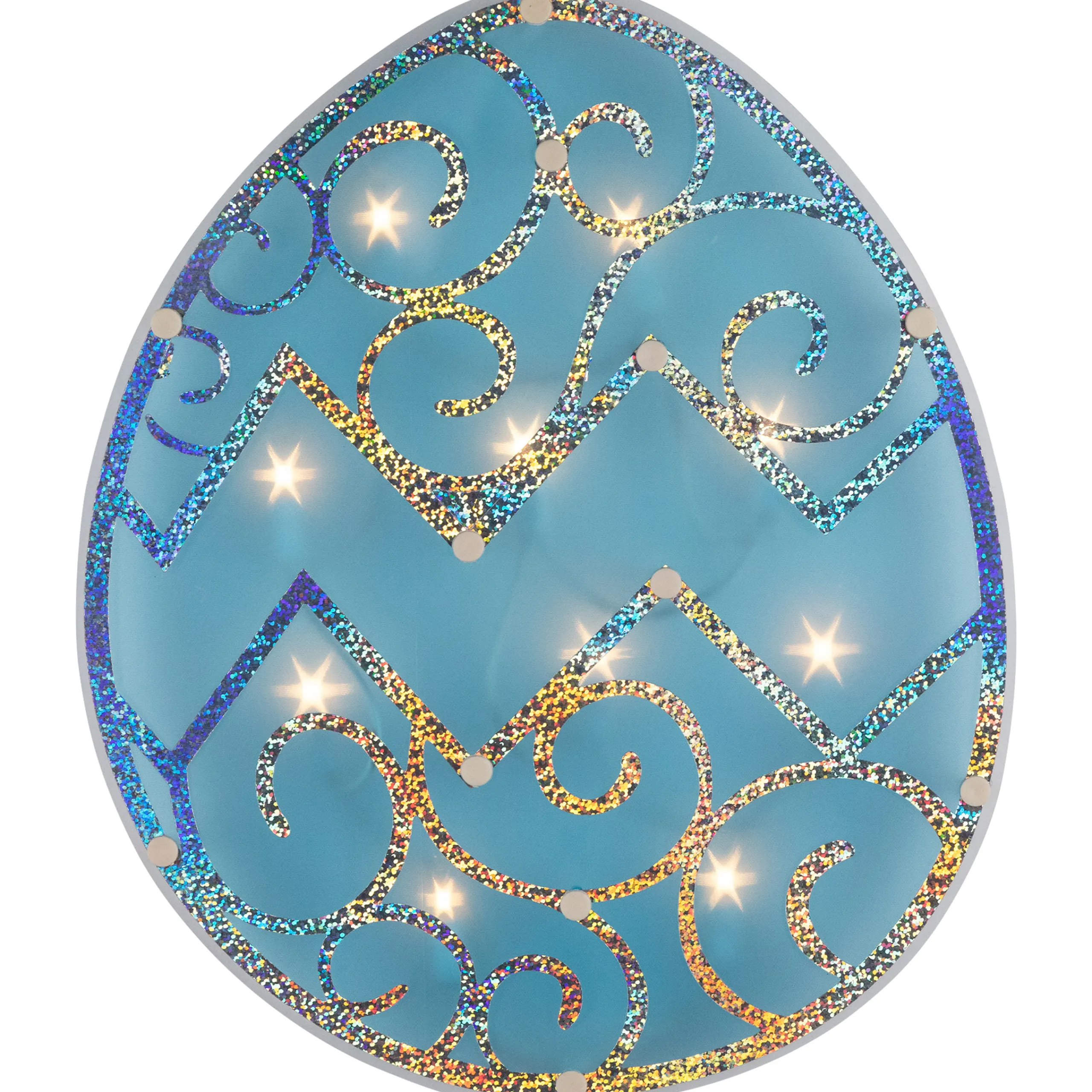 Northlight 12" Lighted Blue Easter Egg Window Silhouette Decoration