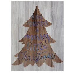 Signs & Plaques*Northlight 11.75" Lighted Brown Tree "Have Yourself A Merry Little Christmas" Wall Plaque