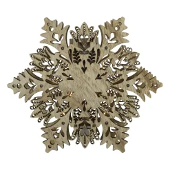Snowflake Tree Toppers*Northlight 8.5" Lighted Brown Wooden Snowflake Christmas Tree Topper - Clear Lights