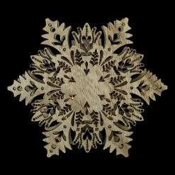Snowflake Tree Toppers*Northlight 8.5" Lighted Brown Wooden Snowflake Christmas Tree Topper - Clear Lights