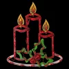 Window Decorations*Northlight 16.5" Lighted Candles With Holly And Berry Christmas Window Silhouette