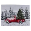 Wall & Door Decorations*Northlight 8" Lighted Christmas Tree In A Red Truck Tabletop Canvas Art