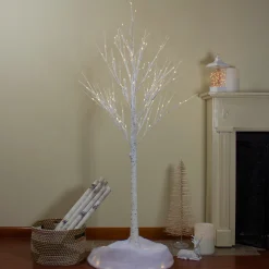 Northlight Twig Trees>6' Lighted Christmas White Birch Twig Tree Outdoor Decoration - Warm White Led Lights