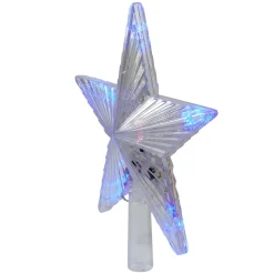 Star Tree Toppers*Hofert 9.5" Lighted Clear 5 Point Star Christmas Tree Topper - Multicolor Led Lights