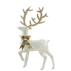 Outdoor Decorations*Northlight 46" Lighted 2-D Silver Glitter Reindeer Outdoor Christmas Decoration