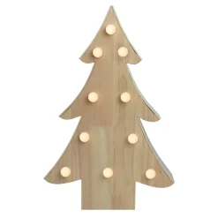 Signs & Plaques*Northlight 15" Lighted 3D Wooden Christmas Tree Tabletop Decor