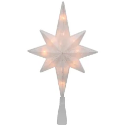 Star Tree Toppers*Northlight 11" Lighted Frosted Clear And Rose Gold Bethlehem Star Christmas Tree Topper - Clear Lights