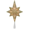 Star Tree Toppers*Northlight 10" Lighted Frosted Clear And Gold Scroll Star Of Bethlehem Christmas Tree Topper - Clear Lights
