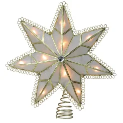 Star Tree Toppers*Kurt Adler 9.25'' Lighted Gold Star Loop Christmas Tree Topper - Clear Lights