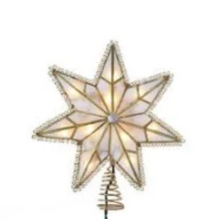 Star Tree Toppers*Kurt Adler 9.25'' Lighted Gold Star Loop Christmas Tree Topper - Clear Lights