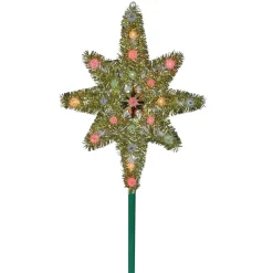 Star Tree Toppers*Northlight 21" Lighted Gold Star Of Bethlehem Christmas Tree Topper - Multicolor Lights