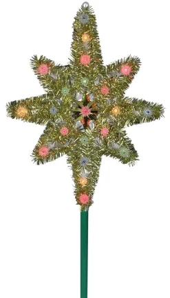 Star Tree Toppers*Northlight 21" Lighted Gold Star Of Bethlehem Christmas Tree Topper - Multicolor Lights
