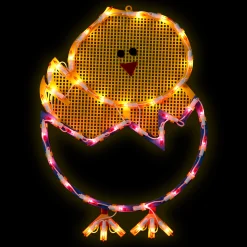 Northlight 17" Lighted Hatching Baby Chick In Egg Easter Window Silhouette