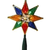 Star Tree Toppers*Northlight 8" Lighted Multi Color 8-Point Star Christmas Tree Topper - Clear Lights