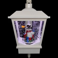 Snow Globes*Northlight 17.75" Lighted Musical Snowman Wall Mounted Snowing Christmas Street Lamp