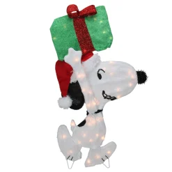 Outdoor Decorations*Northlight 32" Lighted Peanuts Snoopy With Present Christmas Outdoor Yard Decoration