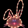 Northlight 17" Lighted Pink Bunny Head Easter Window Silhouette Decoration
