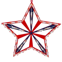 Northlight 14" Lighted Red And Blue Patriotic Star Window Silhouette - Clear Lights